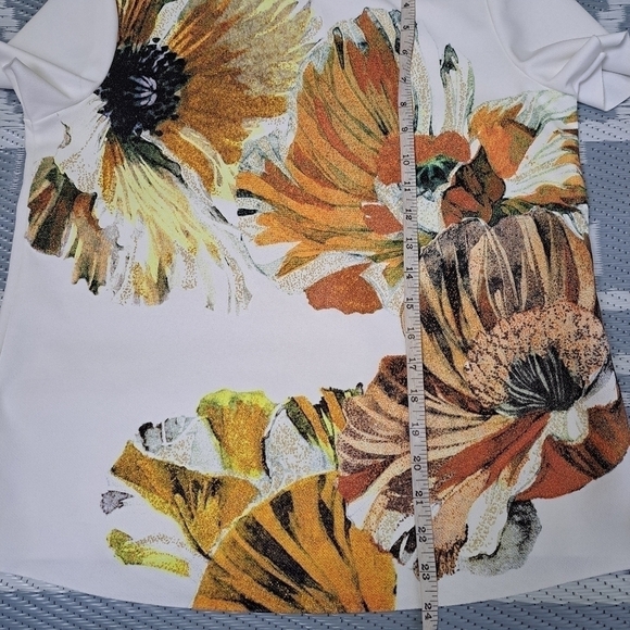 ZARA Tropical Print Shiny T shirt - Picture 8 of 14